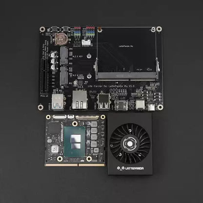 DFRobot LattePanda Mu Kit – x86 Module (N100 8/16GB or i3-N305 16GB), Lite/Full Carrier, 64GB eMMC, Win10/11/Ubuntu