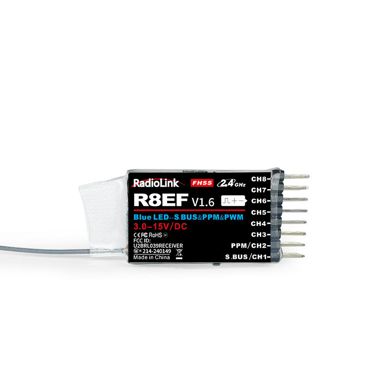 Acer R8ef RadioLink R8EF 8-Channel SBUS PPM PWM Receiver 3–15V 2KM Range FHSS fo ...