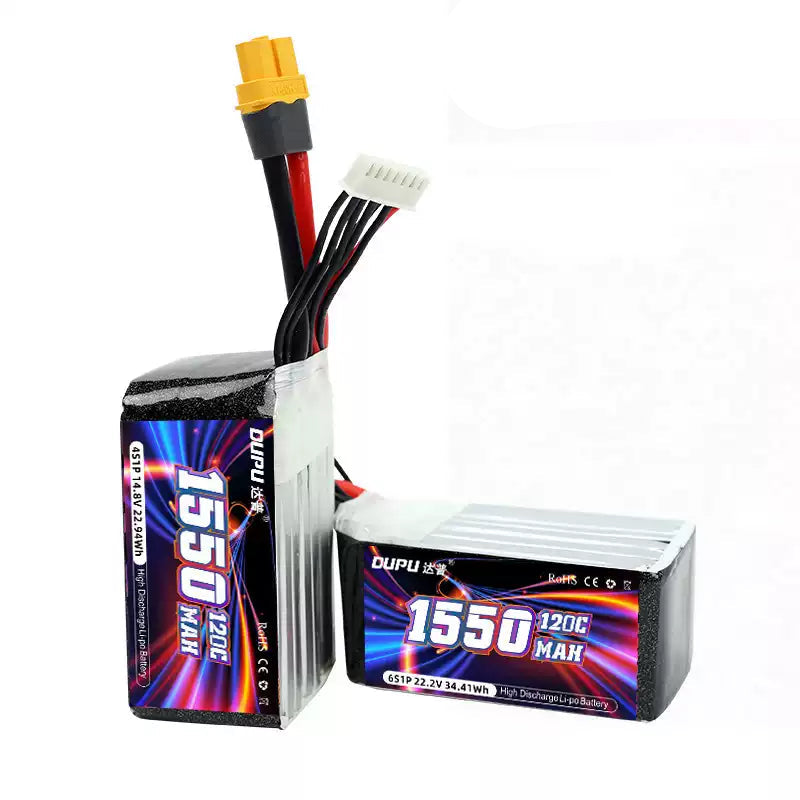 DUPU 4S/6S 1500mAh & 1550mAh 120C/150C LiPo Battery for FPV Drone - XT60 Plug