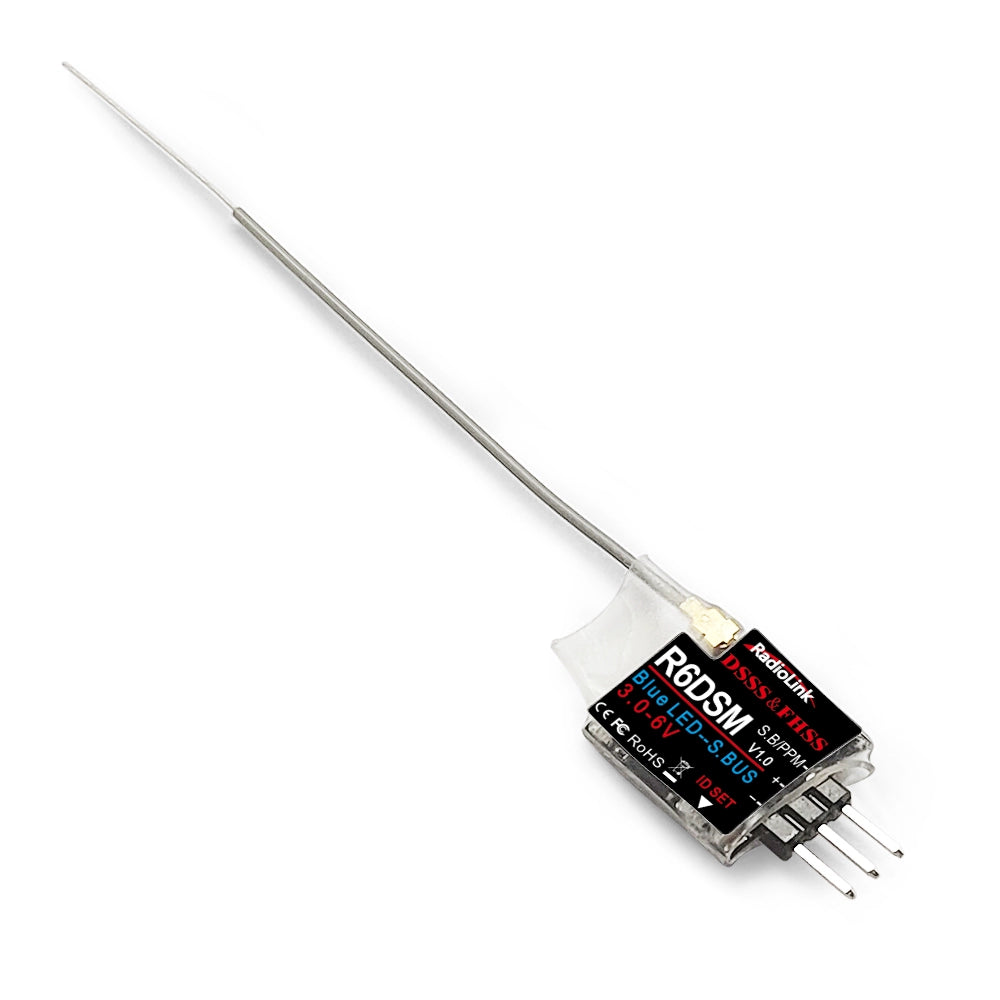 RadioLink R6DSM 2.4GHz 10-Channel SBUS/PPM Receiver with DSSS&FHSS Protocol and Real-Time Telemetry