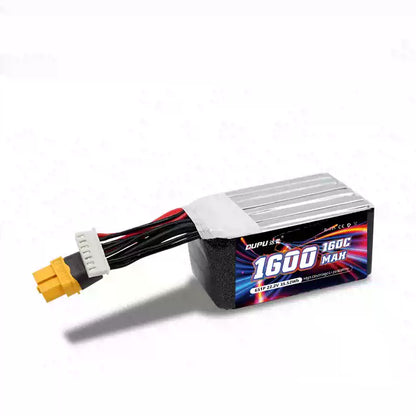 DUPU 6S 1600mAh 160C LiPo Battery for FPV Drone – XT60 Plug