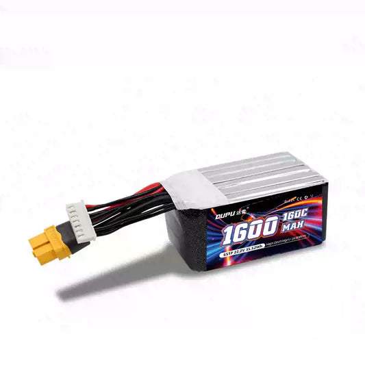 DUPU 6S 1600mAh 160C LiPo Battery for FPV Drone – XT60 Plug