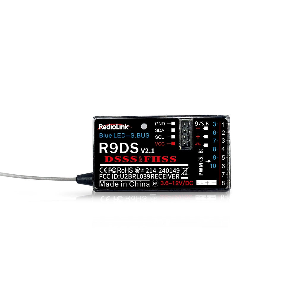 Receiver R9d RadioLink R9DS 2.4GHz 9/10CH SBUS&PWM Receiver with DSSS&FHSS and Tele ...