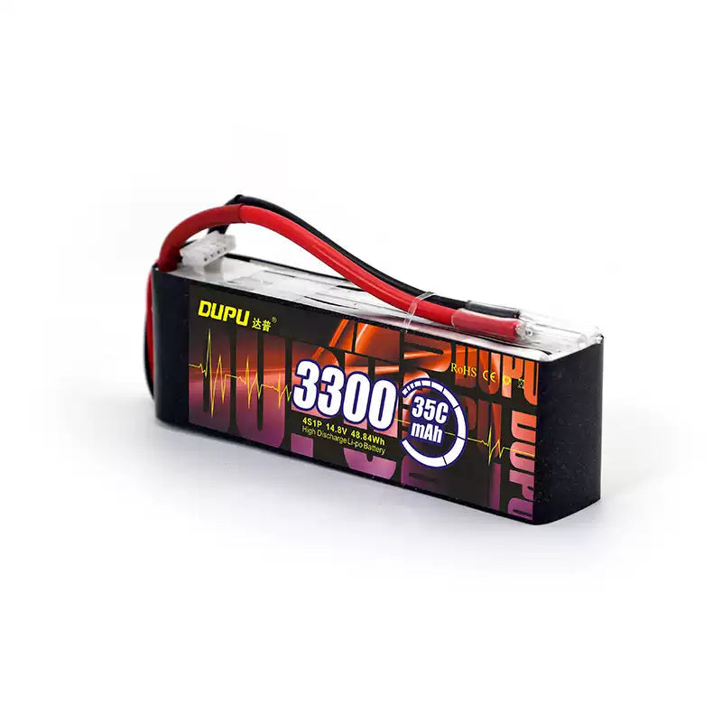 DUPU 3300mAh LiPo Battery, DUPU 3300mAh LiPo battery, 4S1P 14.8V, 35C discharge rate for RC use.