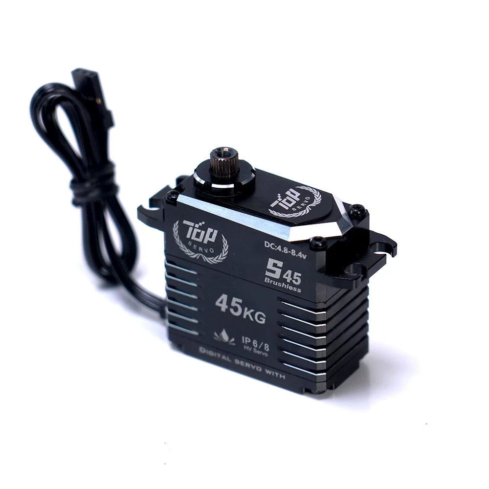 TopServo S Series S12 S16 S35 S45 S55 8.4V Brushless Waterproof Servo 13-60kg 25T Titanium/Stainless Steel Gear