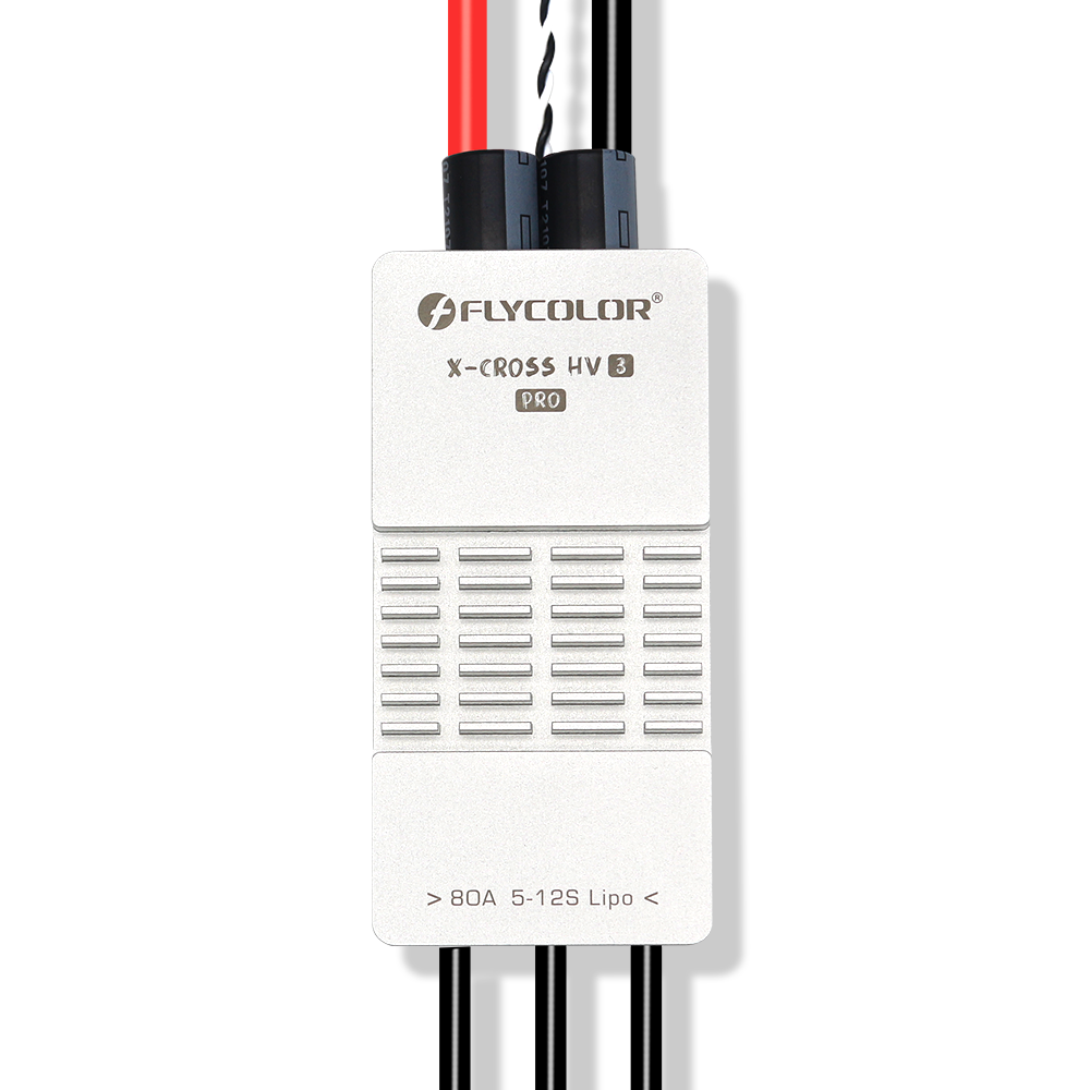 FlyColor X-Cross HV 3 Pro 80A 200A 5-12S ESC, FlyColor X-Cross HV 3 Pro 80A ESC supports DShot & BLHeli_32, compact with ventilation, for 5-12S drones.