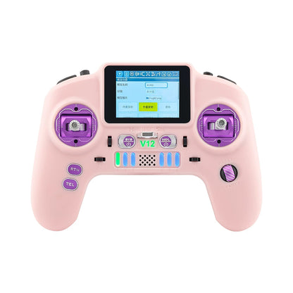 HelloRadioSky V12 Remote Controller Shell Case Set with Upper/Lower Housing and Grip Rubber, No Screws