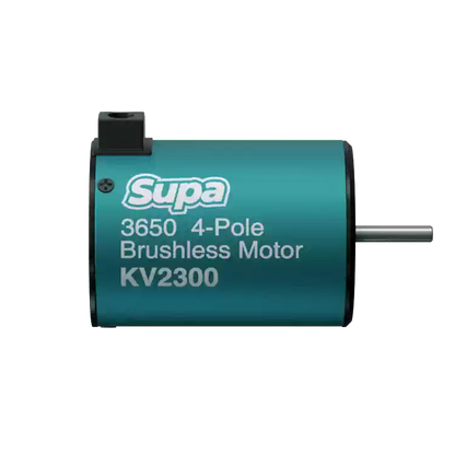 SkyRC FuriaX Supa 3650 4-Pole Brushless Motor side view with Supa logo and KV2300 marking