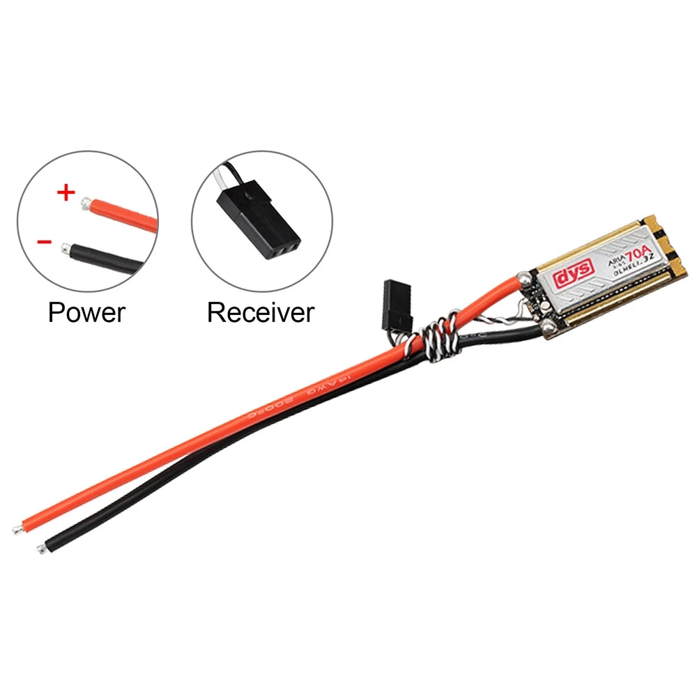 DYS Aria AM32 / BLHeli_32 35A 70A 3-6S Brushless ESC for FPV Racing Drones, Fixed-Wing Aircraft & RC Cars