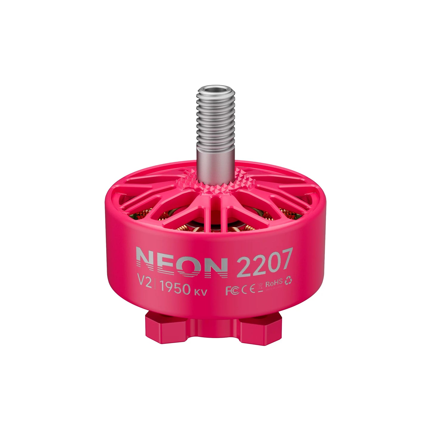 MEPS SZ2207 V2 2207 FPV motor, NEON pink, V2 1950KV label with threaded shaft