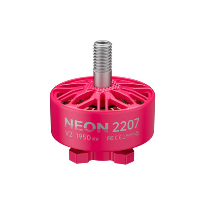 MEPS SZ2207 V2 2207 FPV motor, NEON pink, V2 1950KV label with threaded shaft