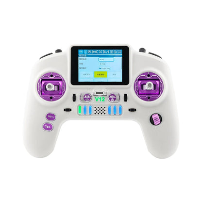 HelloRadioSky V12 Remote Controller Shell Case Set with Upper/Lower Housing and Grip Rubber, No Screws