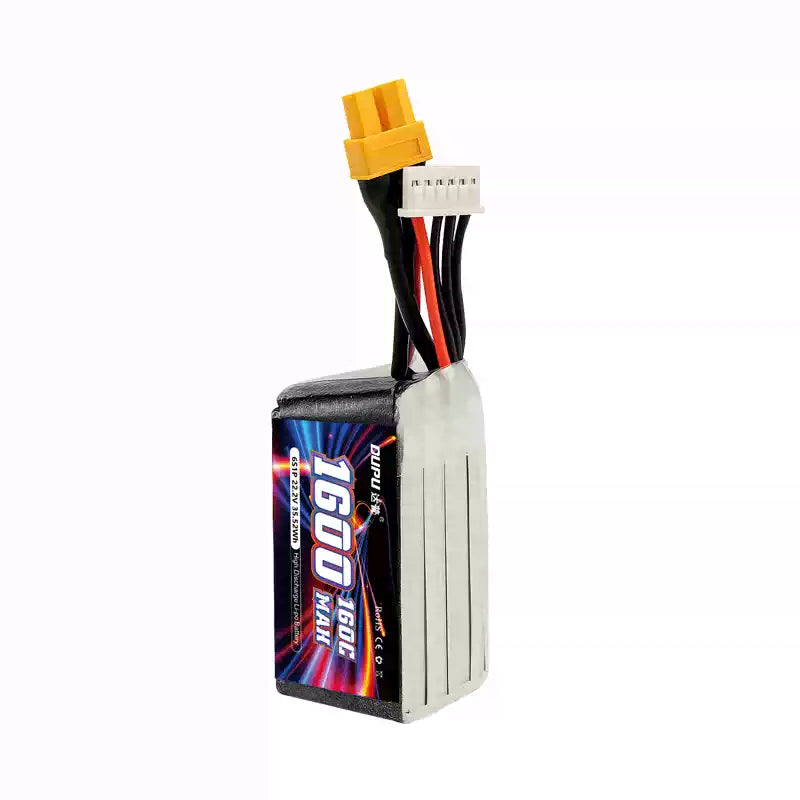 DUPU 6S 1600mAh 160C LiPo Battery for FPV Drone – XT60 Plug