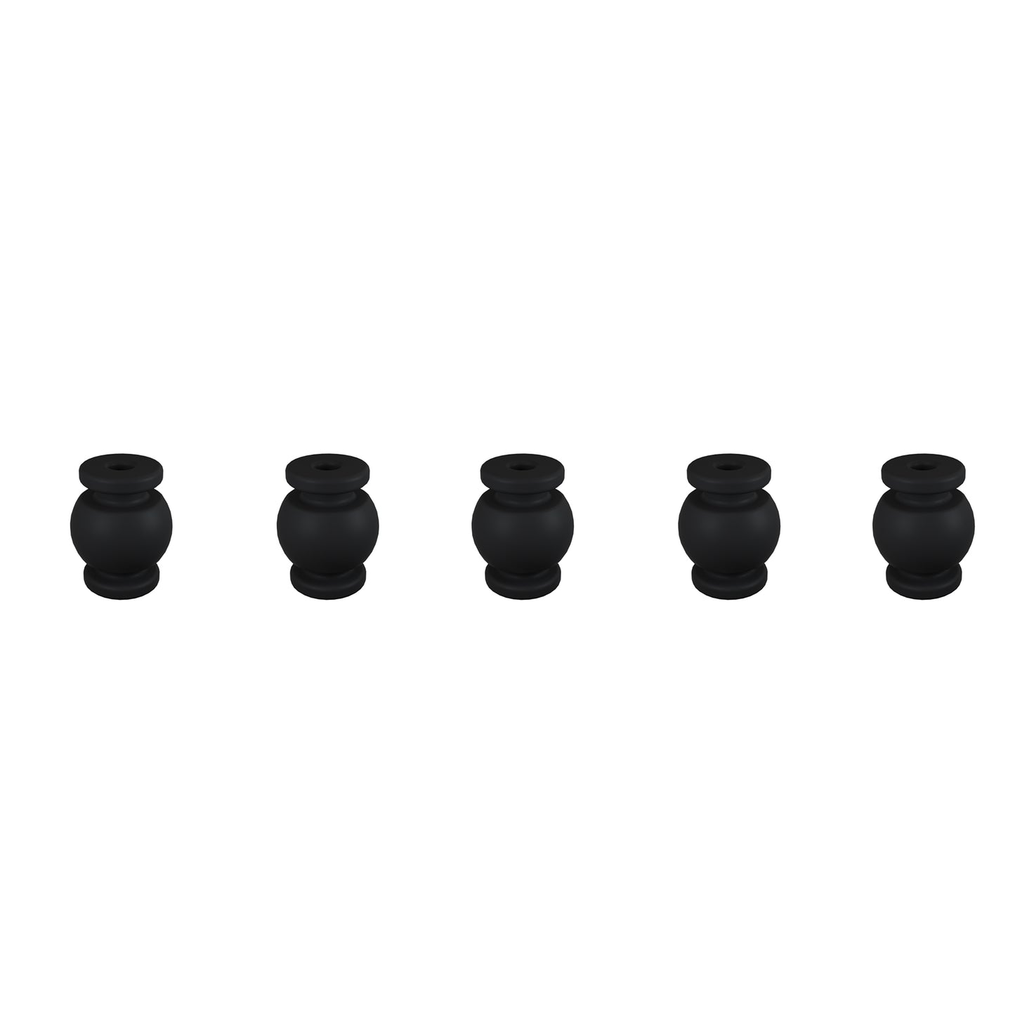 Set of five black silicone rubber damping balls for Flywoo O3/O4 air unit vibration isolation