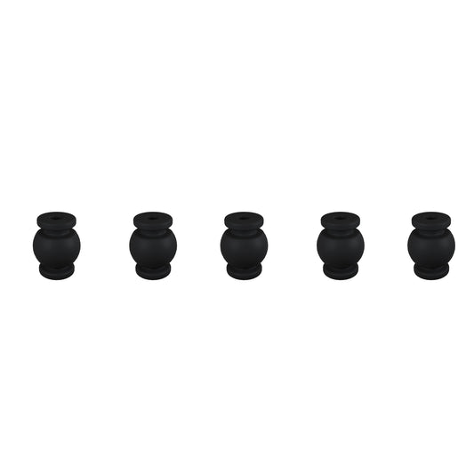 Set of five black silicone rubber damping balls for Flywoo O3/O4 air unit vibration isolation
