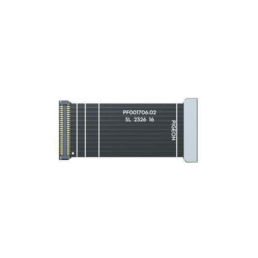 Flywoo O3 unit connect cable, flat ribbon with board connector and labeled Pigeon PF001706.02