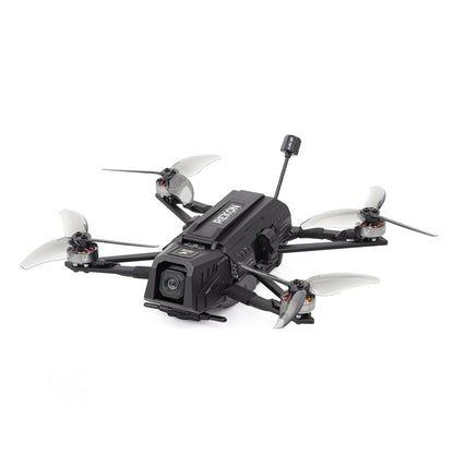 HGLRC Rekon35 v2 Long-Range FPV Drone with front camera, four props and antenna, angled view