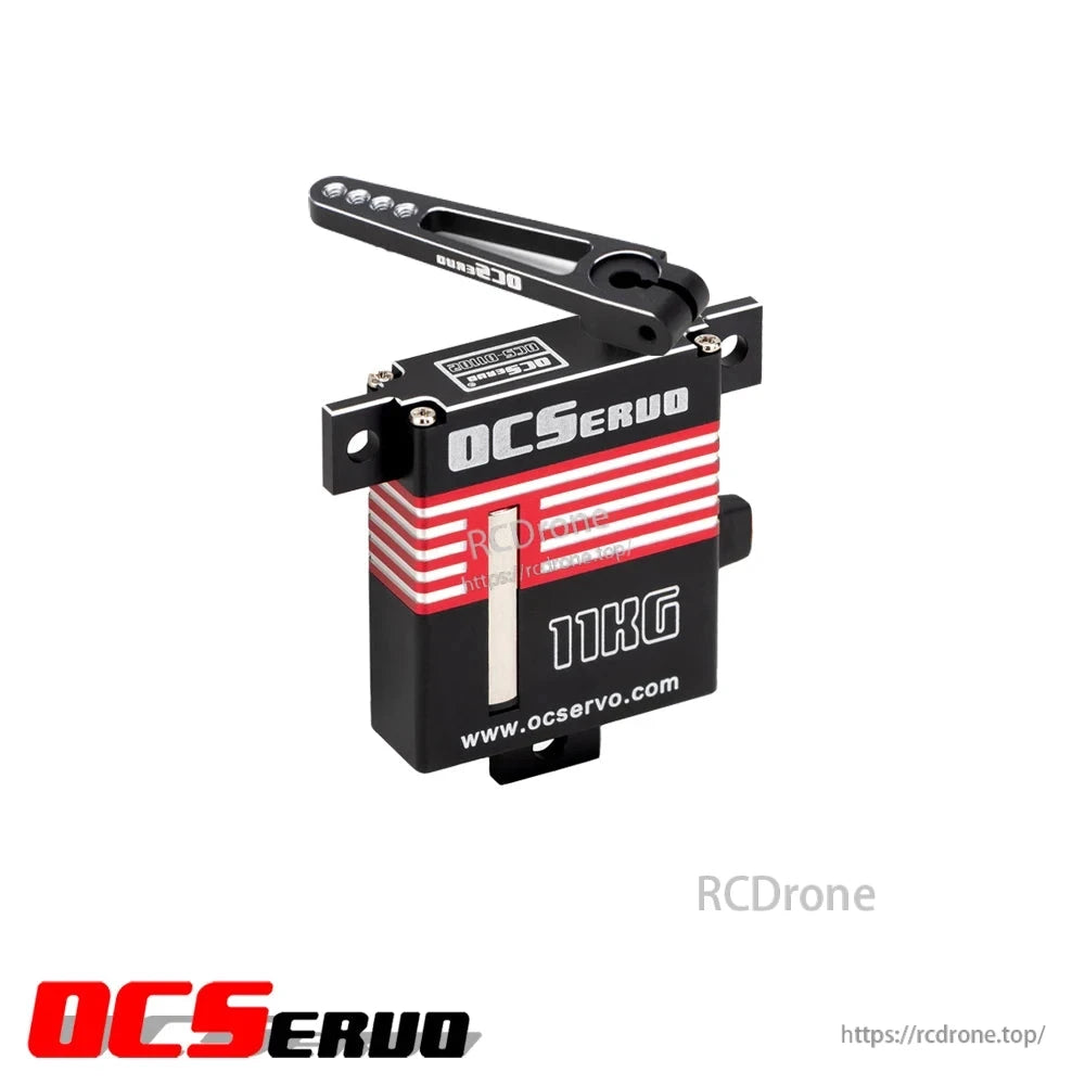 OCSERVO OCS-D1102: 11kg high-voltage digital micro wing servo with coreless motor and CNC aluminum case for precision and durability in drones.
