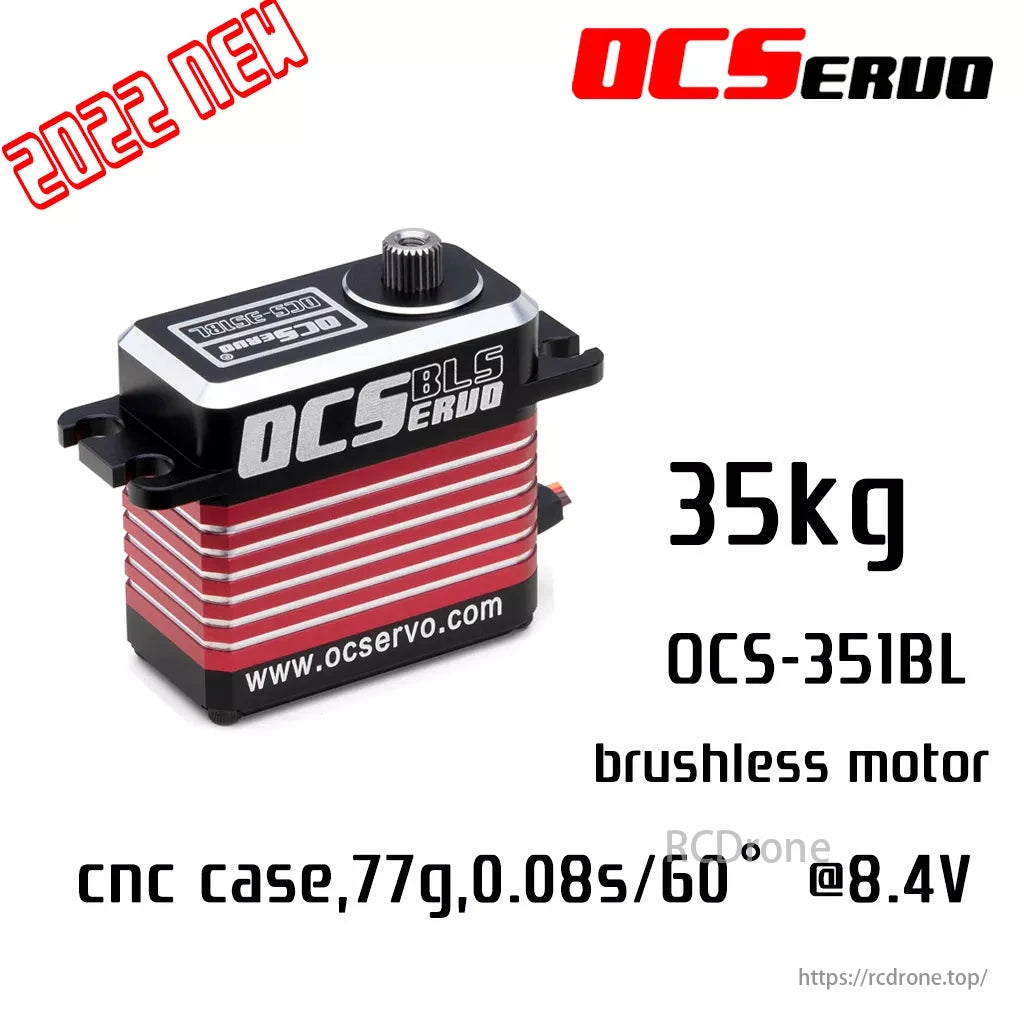 OCServo OCS-351BL - 8,4 В 35 кг.см 77 г 0,08 с/60° Бесщеточный двигатель Сервопривод с высоким крутящим моментом Стальной редуктор Весь корпус с ЧПУ Водонепроницаемый BLS