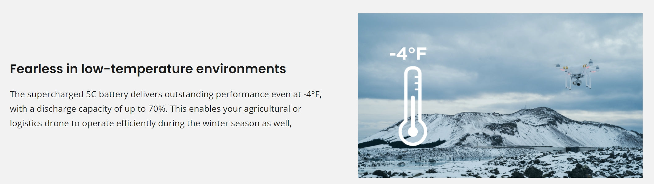 OKCELL 18S battery features low-temperature performance and high discharge capacity for efficient drone operation in winter.