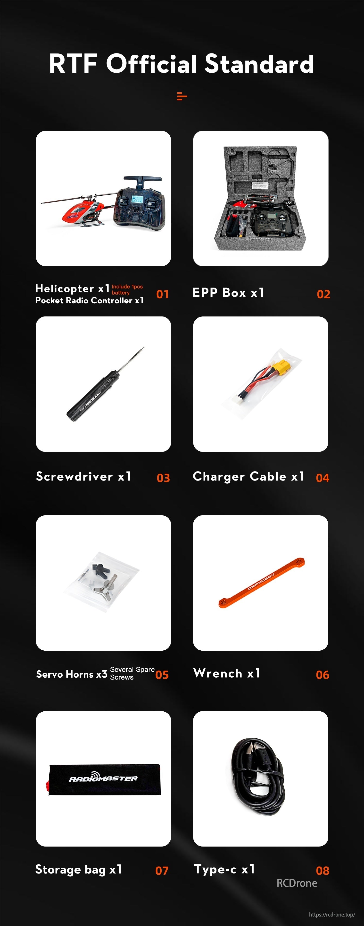 OMPHOBBY M1 EVO RC Helicopter, OFS 3D, dual brushless drive, high-performance flight, precision, low noise, easy maintenance: six core advantages.