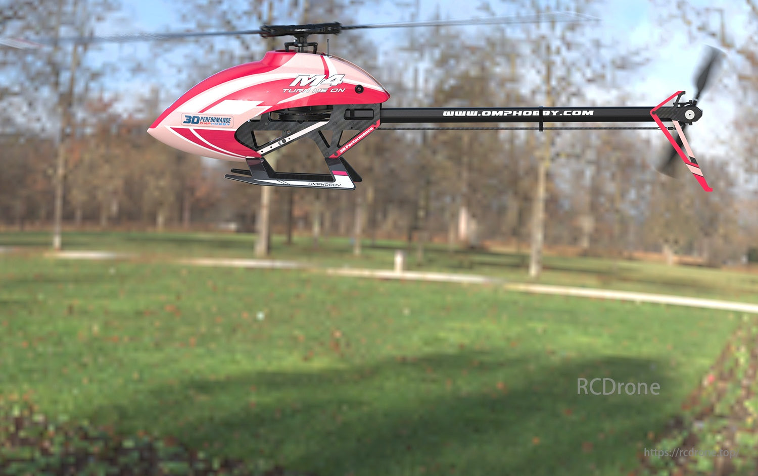 OMPHOBBY M4 RC Helicopter, Carbon fiber frame enhances structural strength with minimal weight