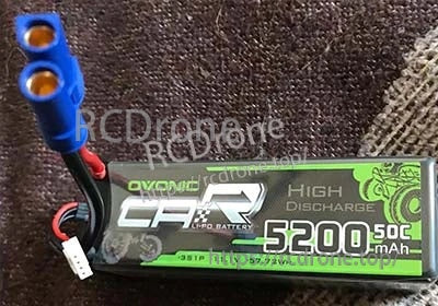 OVONIC 3S 11.1V 5200mAh 50C hardcase LiPo battery with EC3 plug and JST-XHR balance lead