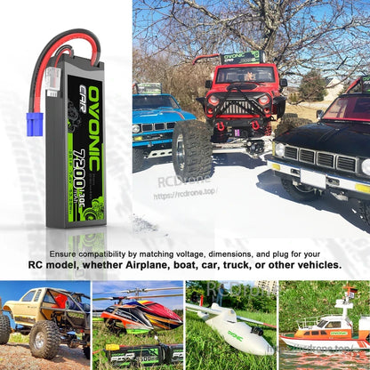 Hardcase RC LiPo battery shown with RC car, truck, airplane, boat application examples collage