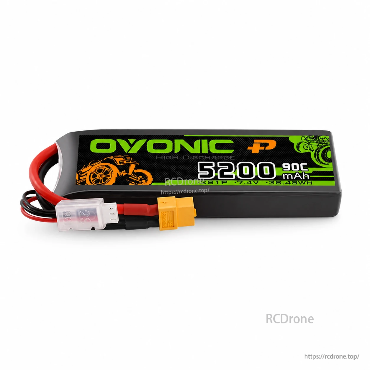 OVONIC 2S 7.4V 5200mAh 90C LiPo Battery for RC Cars detail image 4 OVONIC 2S 7.4V 5200mAh 90C LiPo Battery for RC Cars detail image 4