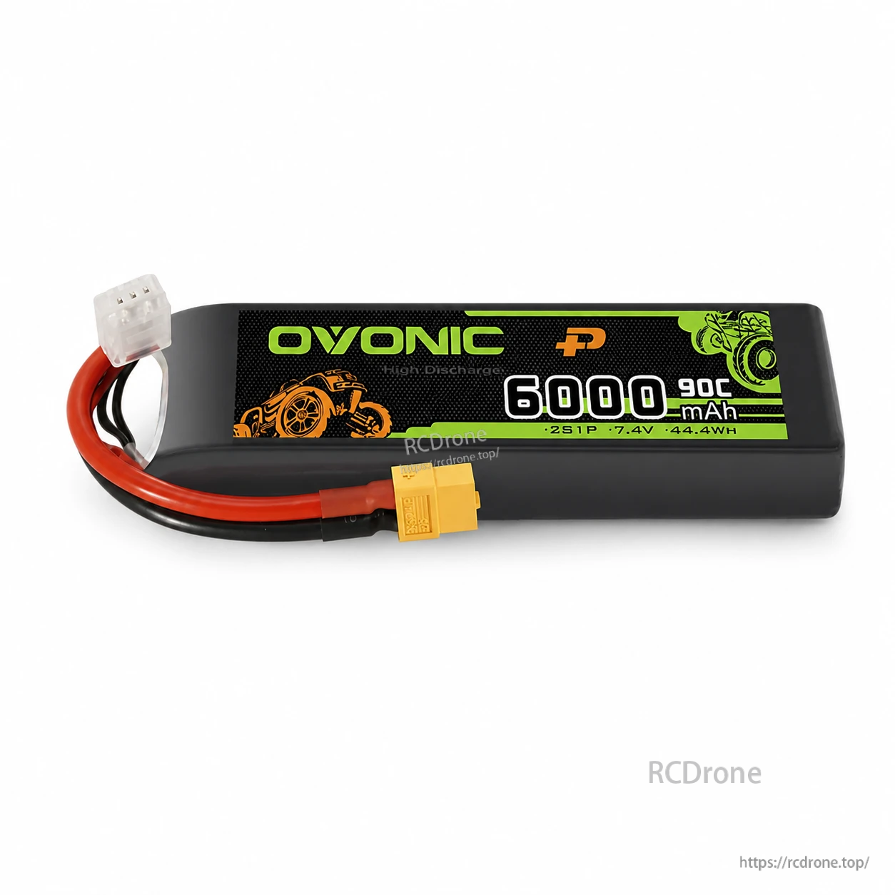 OVONIC 2S 7.4V 6000mAh 90C LiPo Battery for RC Cars detail image 4