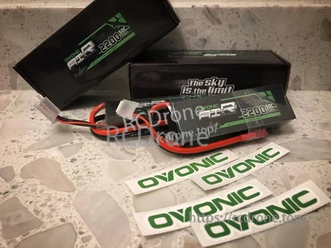 OVONIC 3S 2200mAh 11.1V 50C LiPo Battery pack with Deans-style T plug, box and OVONIC stickers