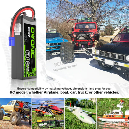 Hardcase LiPo battery shown with RC car, truck, helicopter, plane and boat use-case photos
