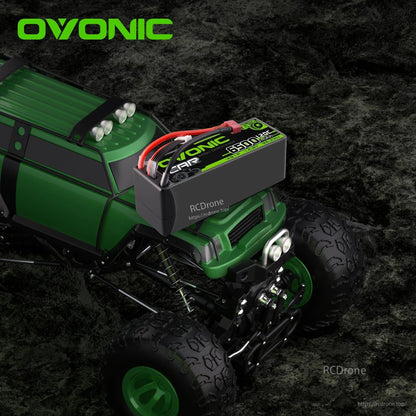 OVONIC 4S 14.8V 6500mAh 120C Hardcase LiPo Battery 2-Pack for 1/8 and 1/10 RC Cars