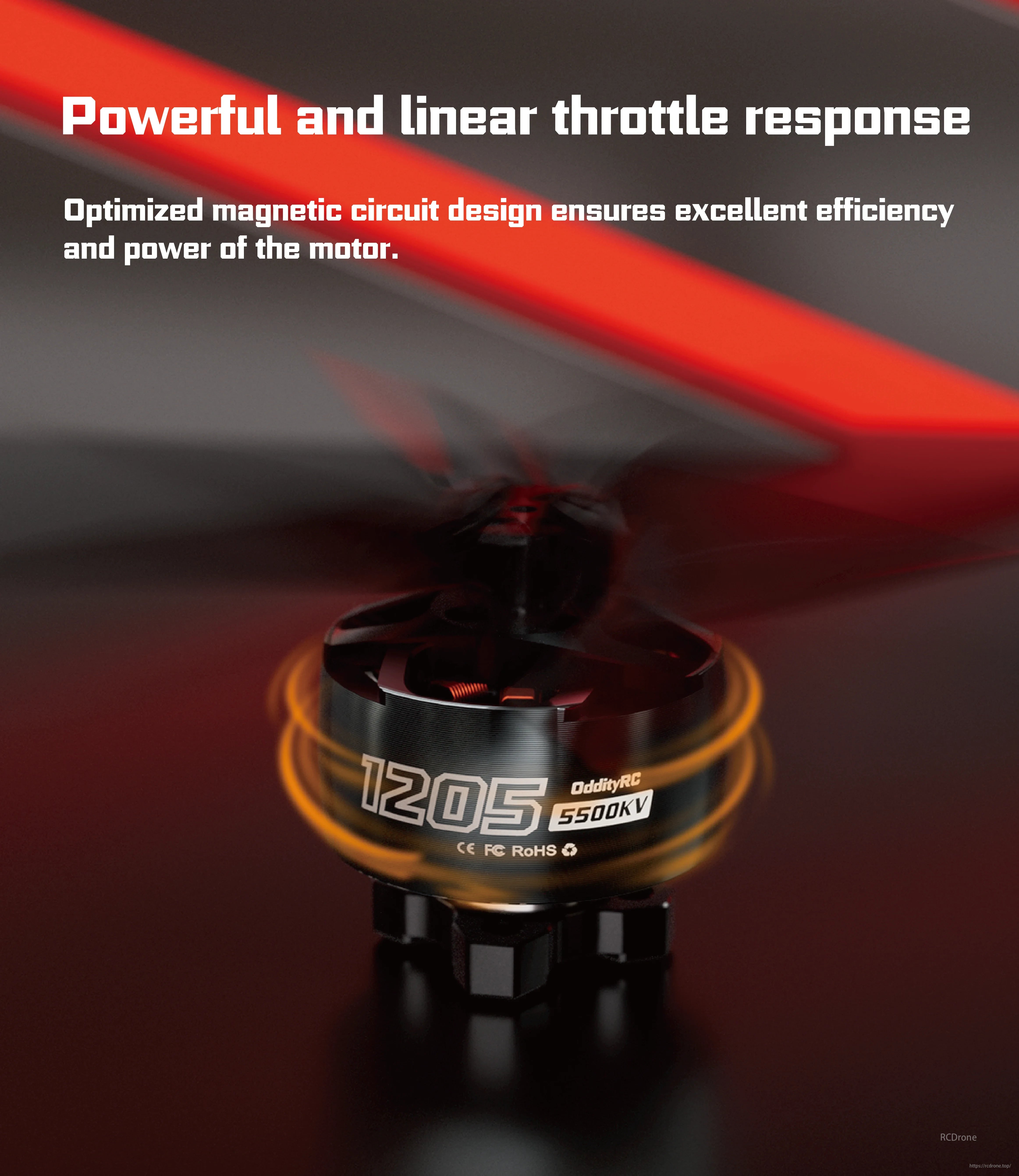 OddityRC 1205 FPV Motor, OddityRC 1205 5500KV motor offers powerful, linear throttle response and efficiency.