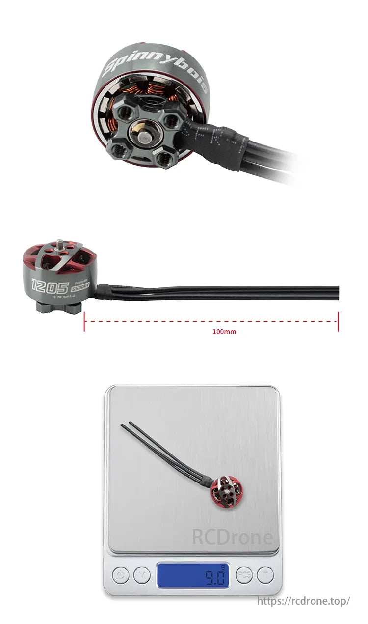 OddityRC 1205 FPV Motor, The 1205 features a crash-resistant design with a 7075 aluminum alloy casing, titanium shaft, and anti-loosening structural reinforcements.