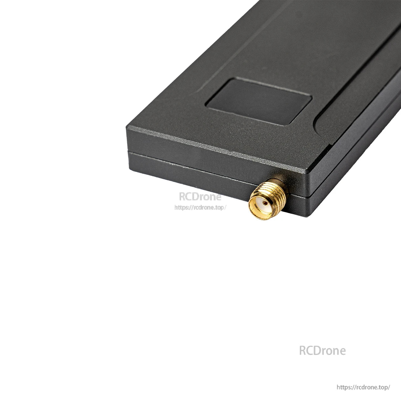 VRX SMA antenna connector close-up on receiver housing