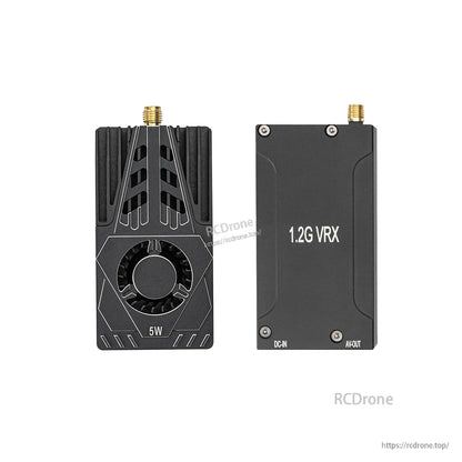 OddityRC 1.2G 5W VTX and 1.2G VRX receiver top view comparison