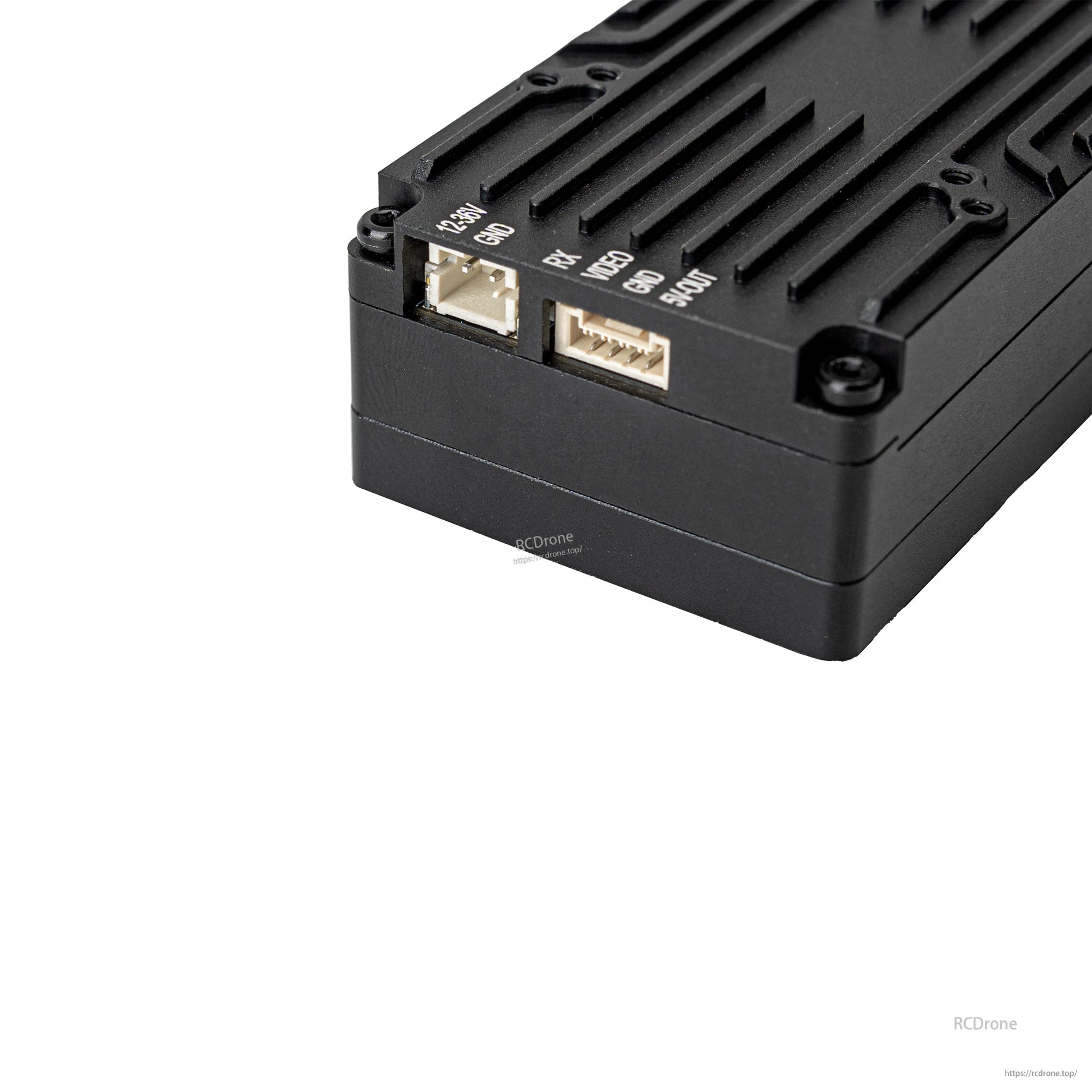VTX end view showing two wiring sockets for power/video and control connections