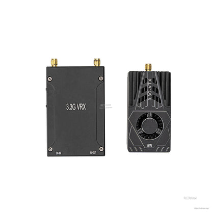 Front view of 3.3G VRX receiver and matching 3.3G VTX transmitter side by side