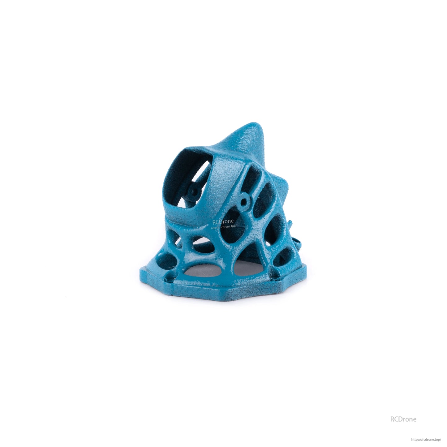OddityRC Dino FPV Drone Canopy in teal blue, angled view showing camera opening and side cutouts