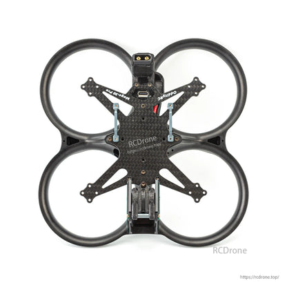 OddityRC Mage-Pro Frame Kit top-down view showing four ducts, carbon fiber X plate, and mounts