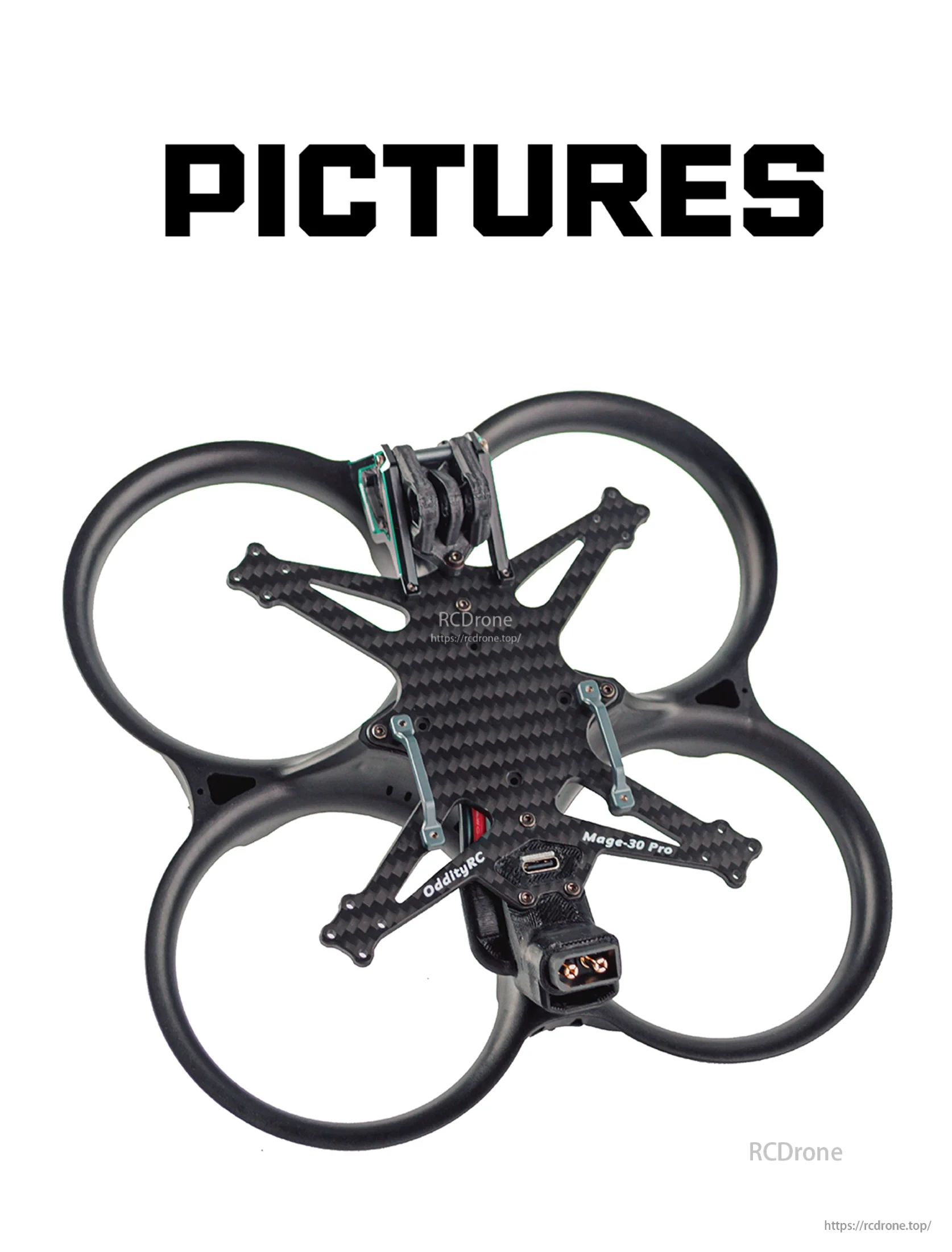 OddityRC Mage-Pro ducted FPV frame on white background, full top-down product photo