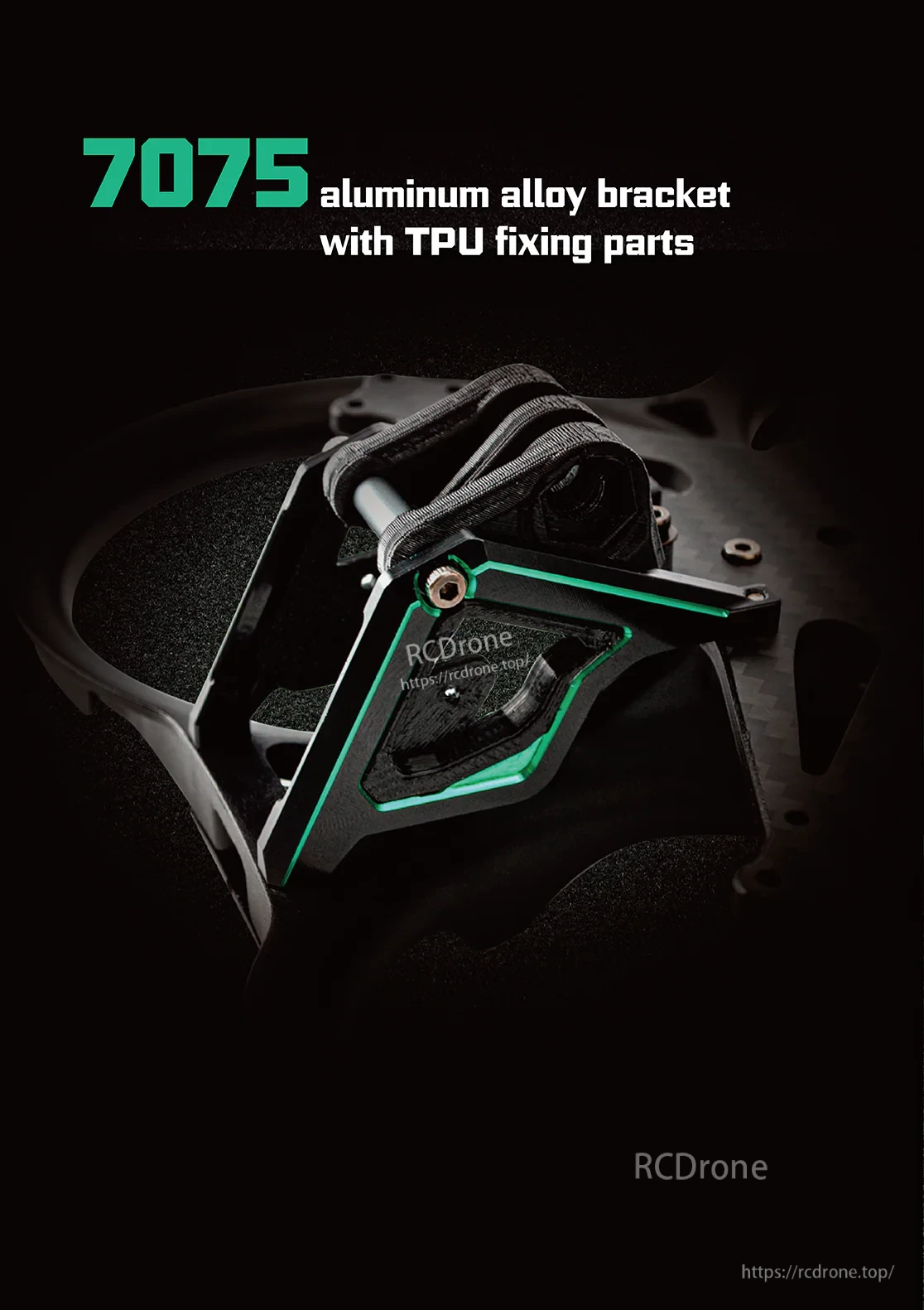7075 aluminum alloy camera/VTX bracket with TPU fixing parts on Mage-Pro ducted frame