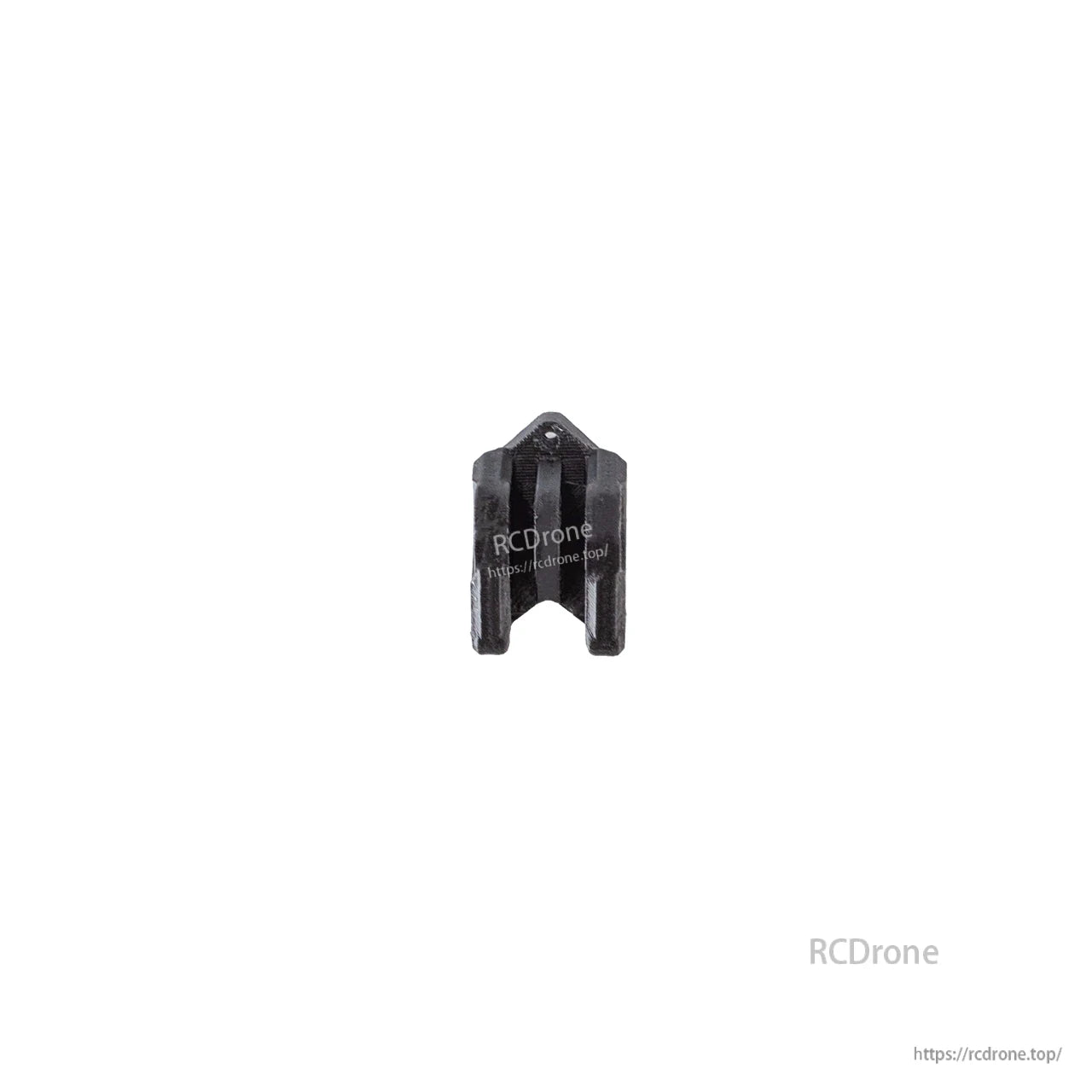 Small 3D-printed mounting block with center screw hole and U-shaped lower opening