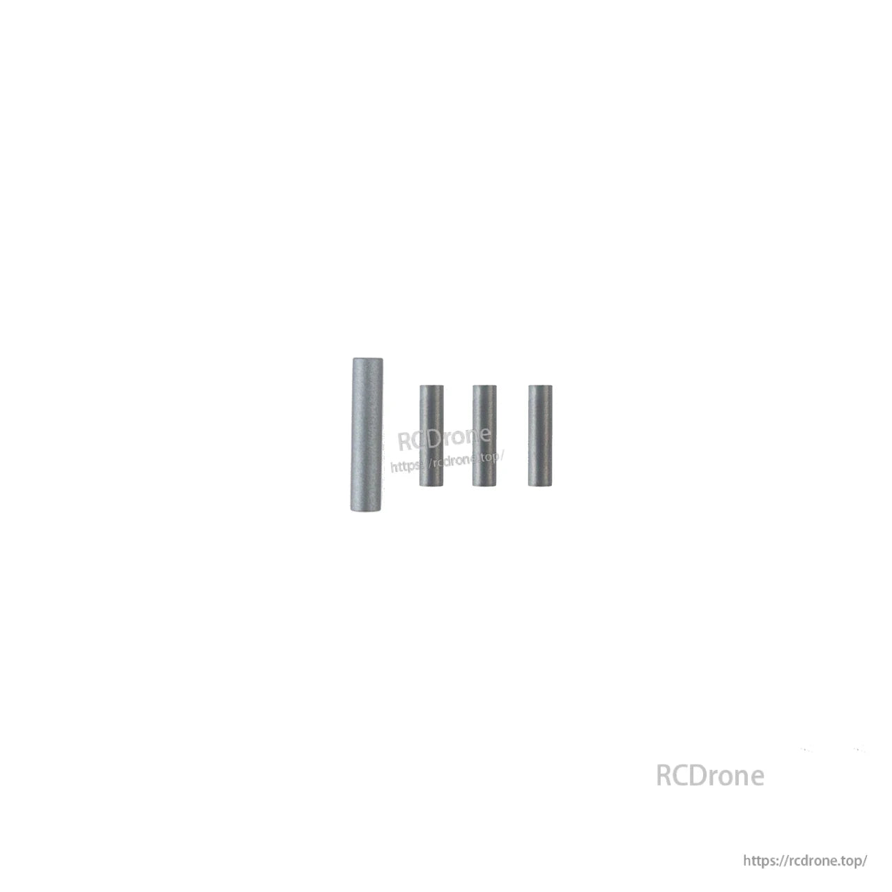 Aluminum spacer set with multiple lengths, four cylindrical standoffs grouped together