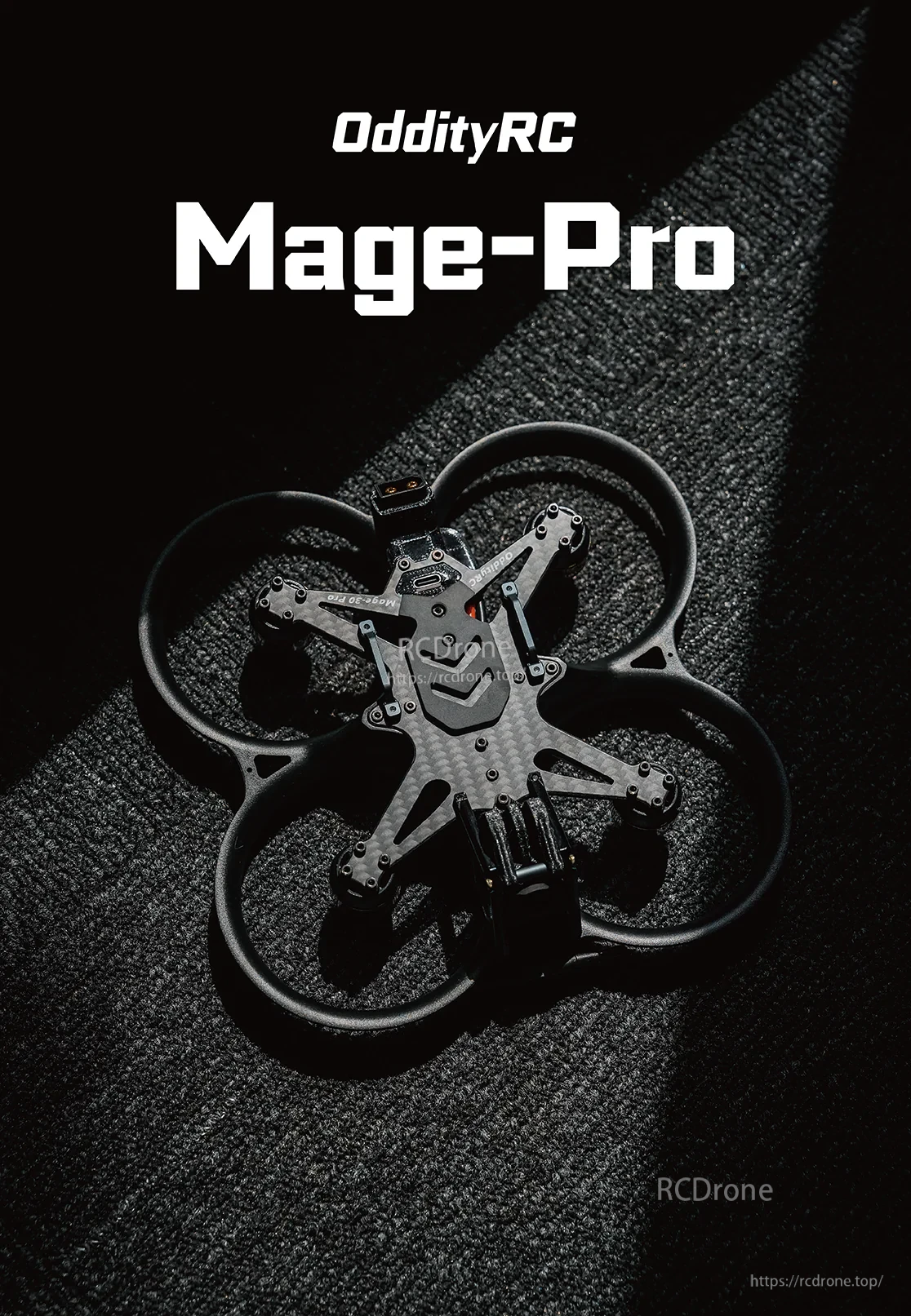 OddityRC Mage Pro Mage-Pro O3 frame cinewhoop drone top view with ducted prop guards
