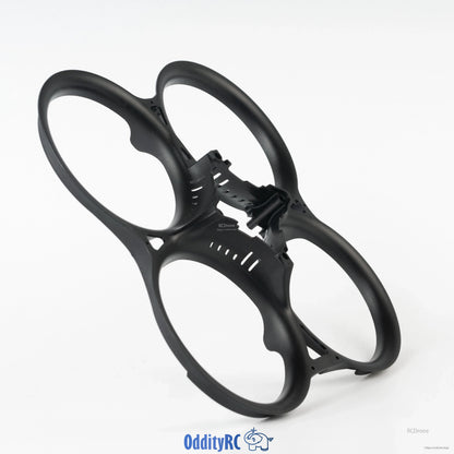 Rear angled view of the four-ring prop guard highlighting center bracket area and mounting points