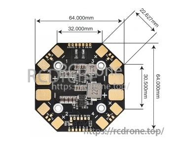OddityRC POWER DISTRIBUTION BOARD dimension diagram