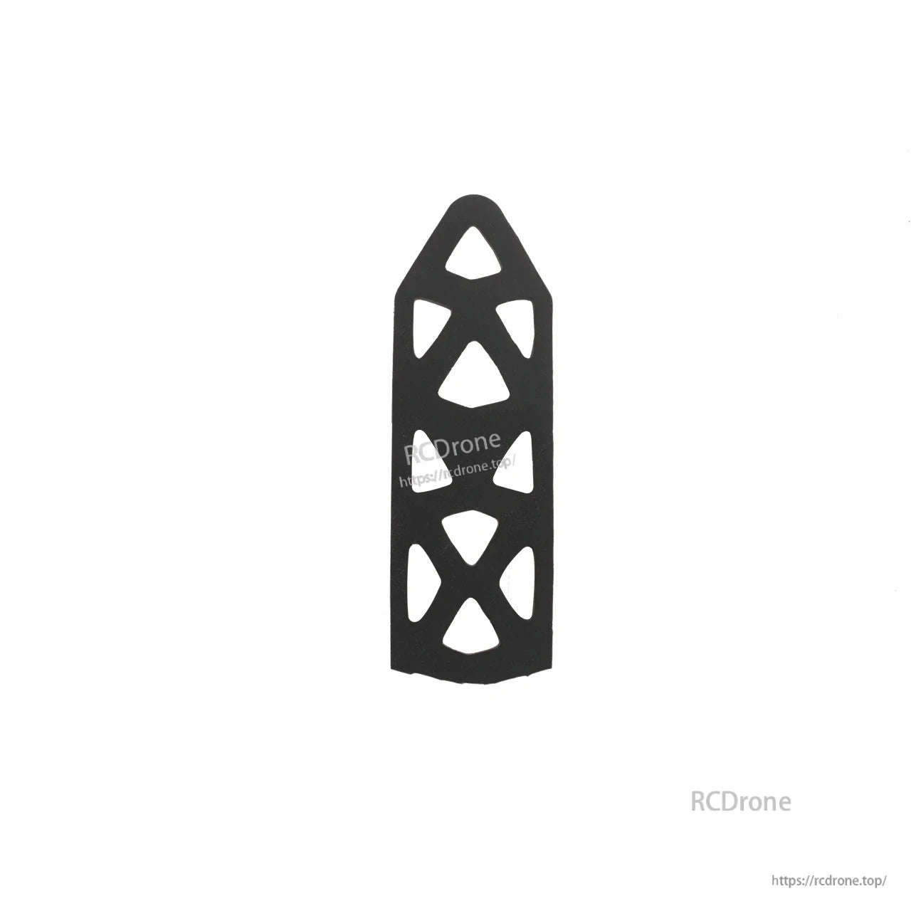 Black frame plate cover with geometric cutouts, narrow tapered shape