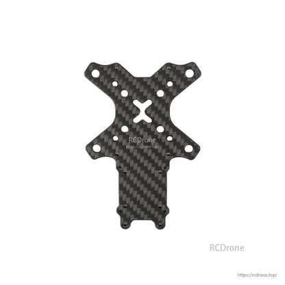 Carbon fiber X-shaped frame plate with multiple mounting holes for Roxy 36 build